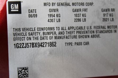 2009 pontiac g6 w 1sb