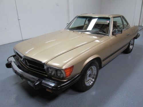 1985 Mercedes-Benz 380SL Gold Hard Top Soft Top Automatic Sony CD Player, image 2