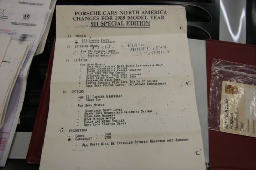 1989 PORSCHE 911 25TH ANNIVERSARY 1 OF 200 PRODUCED RARE COLLECTIBLE PRISTINE!, US $49,888.00, image 83