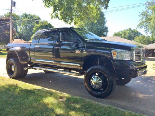 Lifted black 2007.5 dodge laramie diesel 4x4 dually mega cab