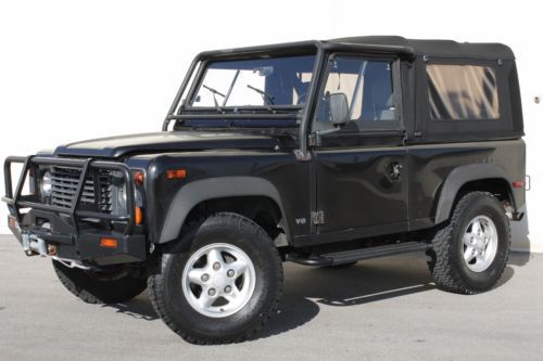 1995 Land Rover Defender 90 NAS---High Mileage Workhorse---Black/Black Softtop, image 2