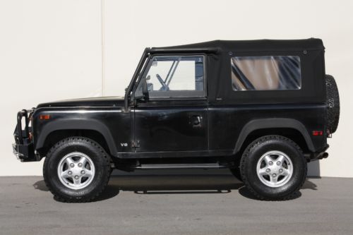 1995 Land Rover Defender 90 NAS---High Mileage Workhorse---Black/Black Softtop, image 3
