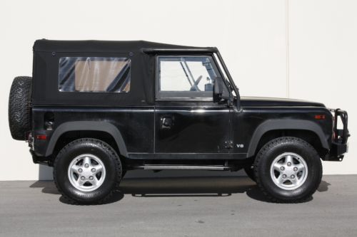1995 Land Rover Defender 90 NAS---High Mileage Workhorse---Black/Black Softtop, image 4