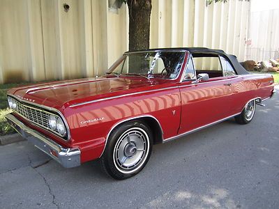 Unrestored 1964 chevrolet chevelle malibu ss pwr convertible red black v8 manual