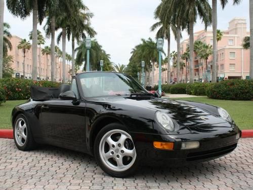 Triple black 911 993 carrera cabriolet tiptronic serviced all original &amp; loaded!