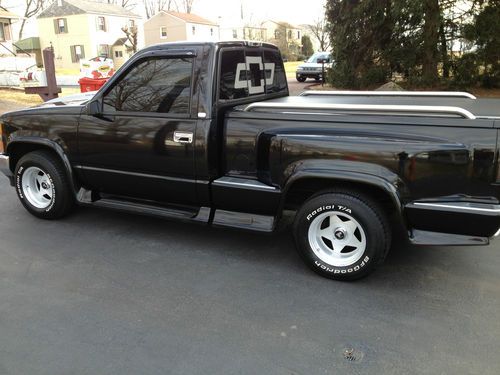 Black with stripes chevy custom truck