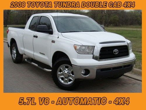 2008 toyota tundra double cab 4wd,short bed 5.7l tx clean carfax hwy miles 4x4