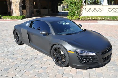 2009 audi r8 base coupe 2-door 4.2l sport celebrity owened!! loaded matte black!