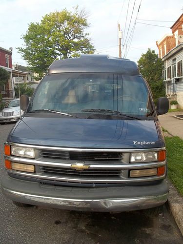 1997 chevy express hi-top conversion van, navy blue, automatic