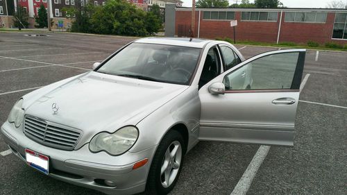 2002 mercedes c240 sedan silver on black, 100k miles, excellent condition