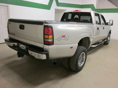 SILVER CHEVROLET SILVERADO 3500 CREW CAB DUALLY DIESEL AUTO 4X4 LEATHER LOADED, image 4