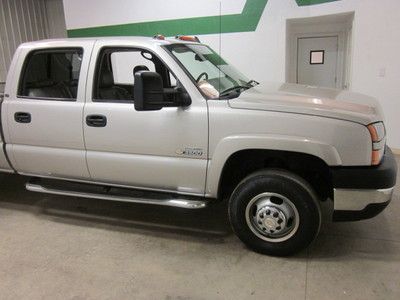 SILVER CHEVROLET SILVERADO 3500 CREW CAB DUALLY DIESEL AUTO 4X4 LEATHER LOADED, image 8