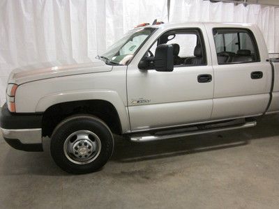 SILVER CHEVROLET SILVERADO 3500 CREW CAB DUALLY DIESEL AUTO 4X4 LEATHER LOADED, image 9