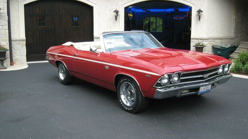 1969 chevrolet chevelle ss convertible 396  garnet red real deal pop mint!!