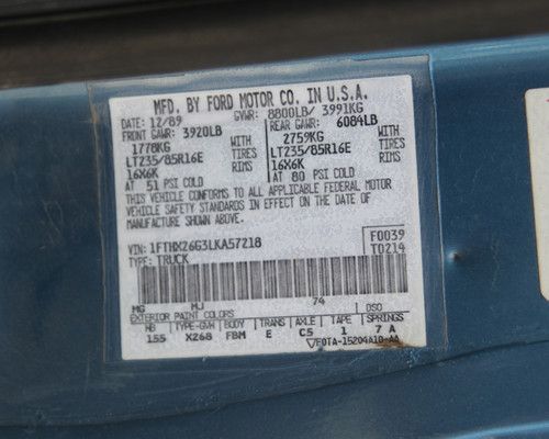 1990 Ford F-250 XL Extended Cab Pickup 2-Door 7.5L, image 4