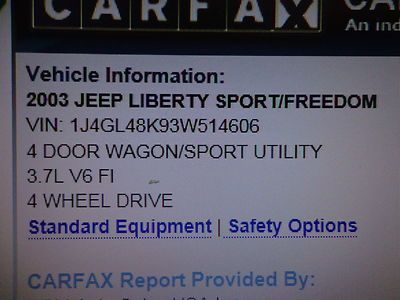 2003 JEEP LIBERTY SPORT 4X4 NEW CAR DEALER TRADE CLEAN CARFAX, US $5,995.00, image 9