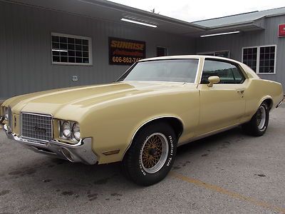 1972 oldsmobile cutlass supreme "bamboo yellow"  console  no reserve!!