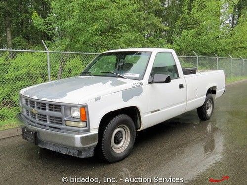 Chevrolet 1500 regular cab pickup truck 8' long bed 4.3l v6 gas chevy bidadoo