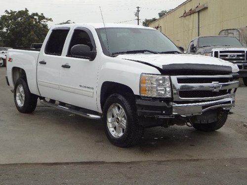 2012 chevrolet silverado 1500 lt crew cab 4wd damaged clean title runs! loaded!!