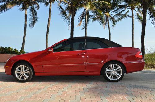 2008 mercedes benz clk350 cab,red,tan,one owner,sat radio,very clean car