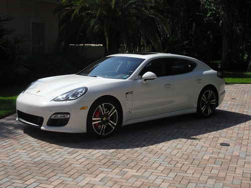 2012 panamera turbo white/espresso/sport design &amp; chrono pkg plus/turbo exhaust!