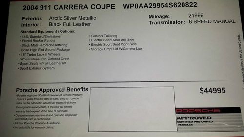 2004 Porsche 911 Carrera Coupe 2-Door 3.6L, US $32,200.00, image 19
