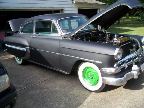 1954 chevrolet bel air suede black rat rod style