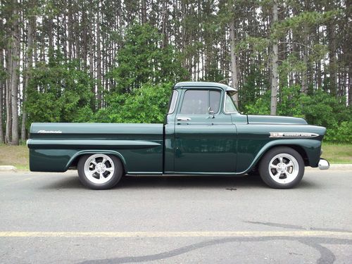 1959 chevrolet apache, truck, green, street rod, excellent condition, restored