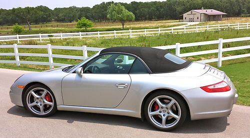 PORSCHE 911 CARRERA S CONVERTIBLE V6 SILVER WITH BLACK 3.8 LITERS SPORTS CAR MEN, image 2