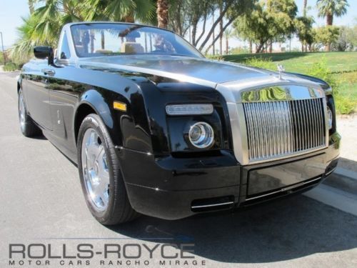 2008 rolls-royce phantom drophead coupe diamond black tan 21 wheels camera