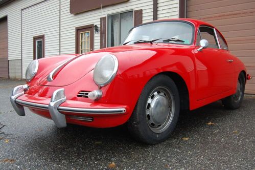 1964 porsche 356 sc project car red with black interior