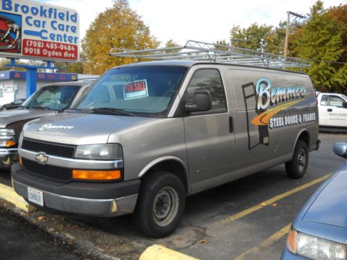 2003- chevrolet c3500 work van. toolboxes, inside storage &amp; ladder rack included