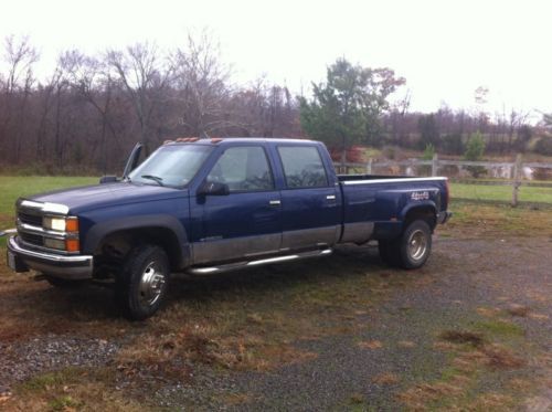 1998 chevy silverado k3500 dually crew cab 4x4 blue