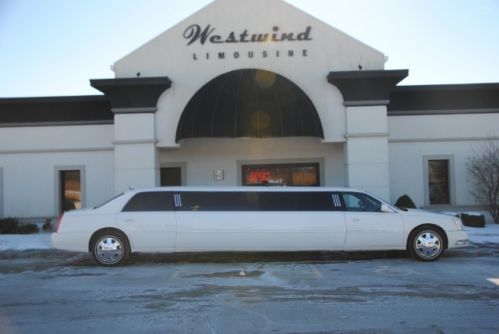 Limo limousine cadillac dts 2006 white sedan low miles luxury stretch mega rare