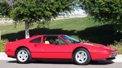 1988 ferrari f328 gts red tan low miles fresh service gorgeous car must see!!!