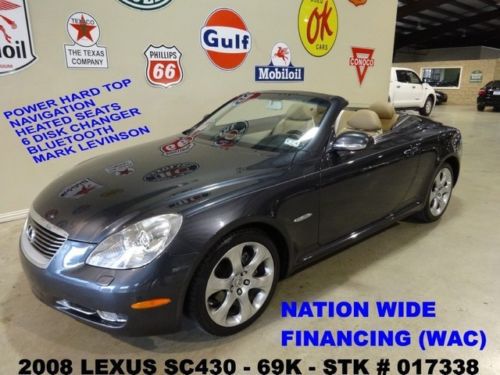 2008 sc 430 pebble beach,pwr hard top,nav,htd lth,mark levinson,69k,we finance!!