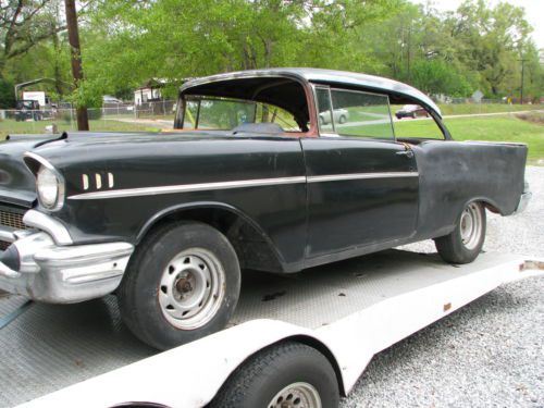 1957 chevy belair 2 door hardtop barn find project gasser street hot rat rod