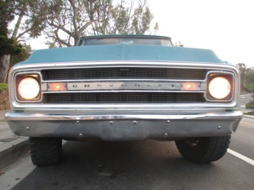 1969 chevrolet c20 fleetside california black plate pickup truck v8