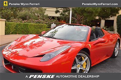 Ferrari 458 italia spider penske low mileage 2013 2014 2012 rosso corsa red nv