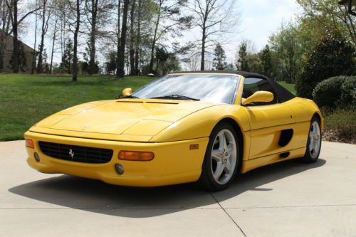 1998 ferrari 355 f1 spider convertible / yellow / black top / black leather