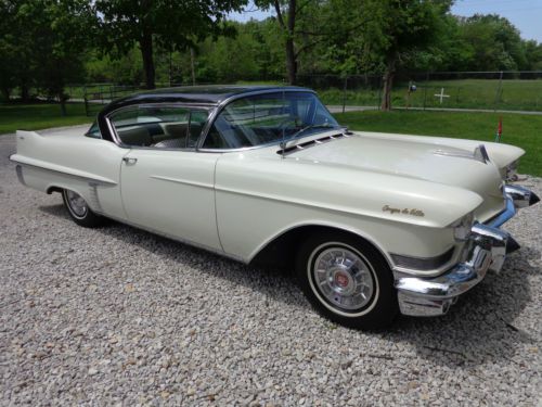 1957 cadillac coupe deville 79950 miles white/black top numbers matching 365/350