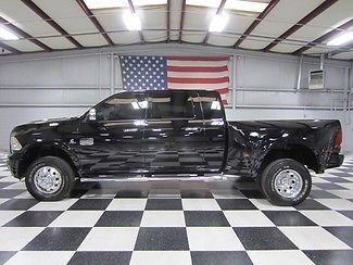 Black 1 owner mega cab 6.7 cummins warranty financing leather nav sunroof tv dvd