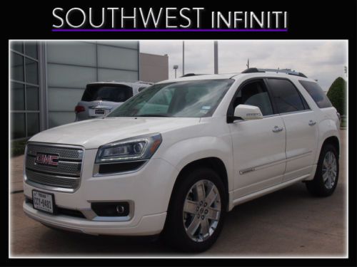 Gmc acadia , white ,tan leather ,dvd ,nav back up camera