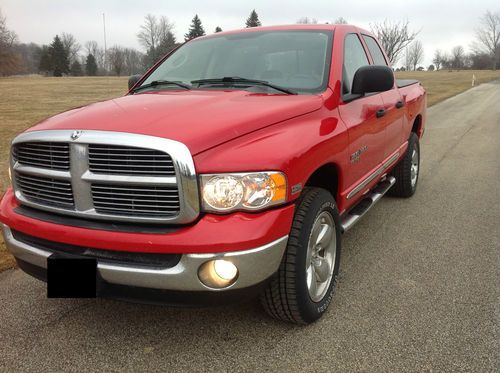 2005 red dodge ram 1500 hemi sport crew cab pickup 4-door 5.7l with 38,000 miles
