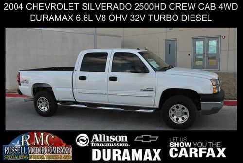 04 cevy crew cab 4x4 v8 duramax 6.6l allison white diesel truck