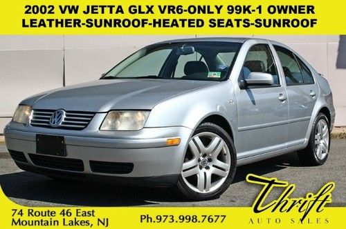 2002 vw jetta glx vr6-only 99k-1 owner-leather-sunroof-heated seats-sunroof