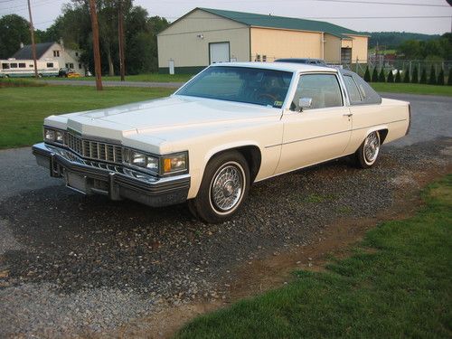 1977 cadillac coupe deville, white, all original