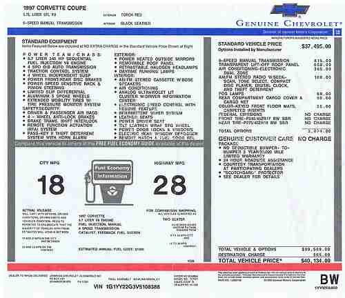 1997 Chevrolet Corvette Base Hatchback 2-Door 5.7L, Torch Red, 6 speed, US $14,900.00, image 18