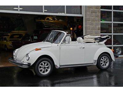 She'll love it! 1977 vw triple white cabriolet beetle bug rare '77fuel injected