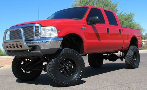 **no reserve** 1999 ford f250 lifted 7.3l diesel crew 4x4 shorty az clean!!!